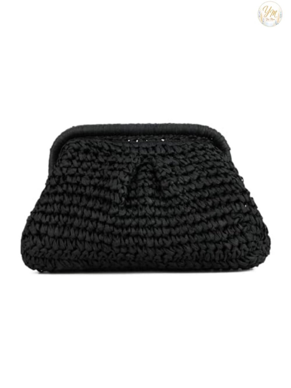 Straw Woven Clutch Dumpling Bag Kiss Lock Crossbody Summer Beach Purse
